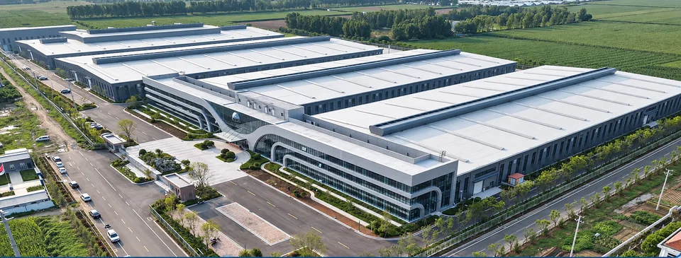Aerial view of manufacturing facilities in Shandong, China